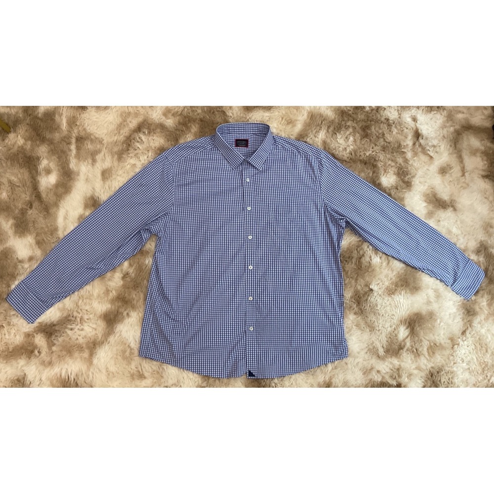 UNTUCKit Boudreaux Purple Gingham Performance Shirt Mens XXL 2XL 34549 Stretch